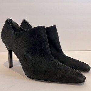 Paloma Black Suede Heel Booties Size 8